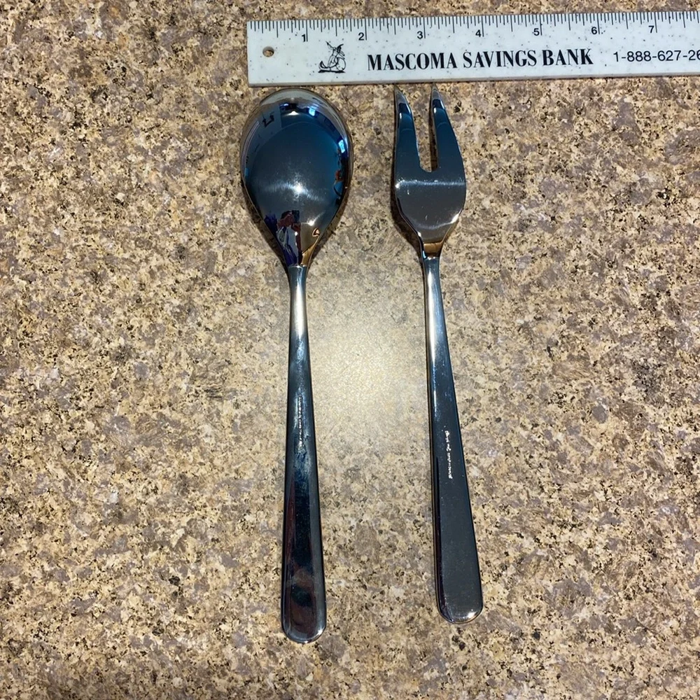Barenthal Stainless 18/10 Serving Fork and Spoon France Silver